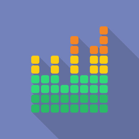 Equalizer icon. Modern Flat style with a long shadowのイラスト素材
