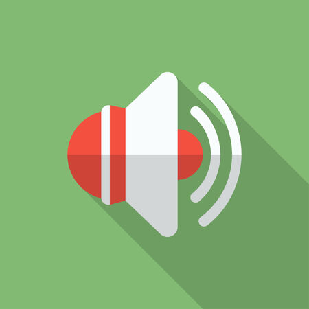 Speaker icon. Modern Flat style with a long shadowのイラスト素材