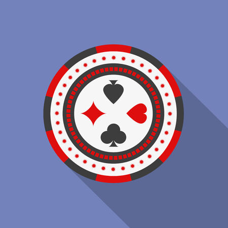 Casino chips icon. Modern Flat style with a long shadowのイラスト素材