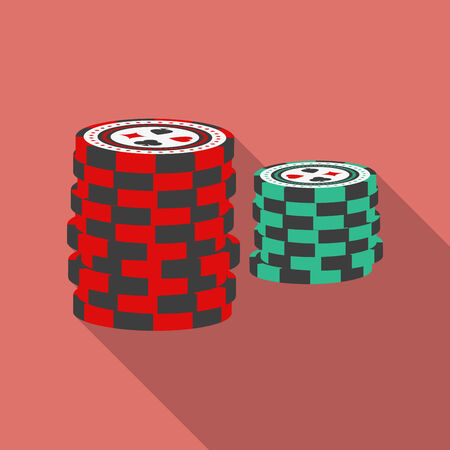 Casino chips icon. Modern Flat style with a long shadowのイラスト素材