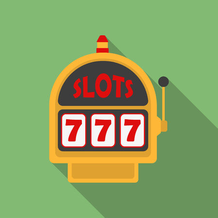 Slot Machine icon. Modern Flat style with a long shadowのイラスト素材