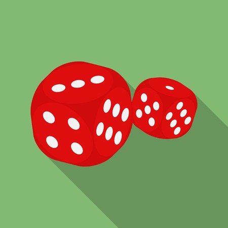 Dice icon. Modern Flat style with a long shadowのイラスト素材