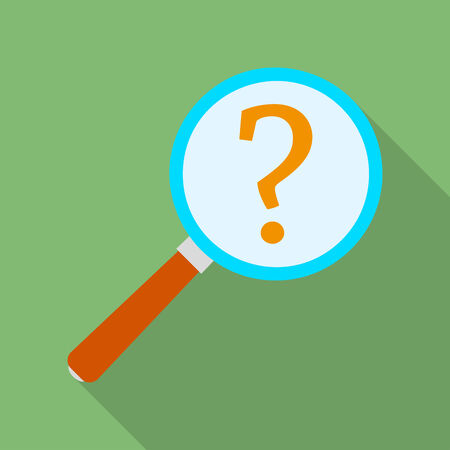 Magnifier icon. Idea search. Modern Flat style with a long shadowのイラスト素材