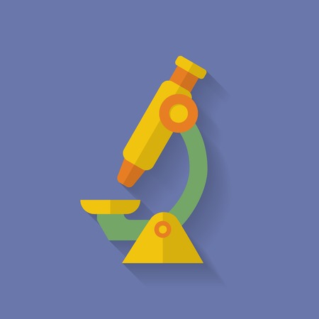 Microscope icon. Flat styleのイラスト素材