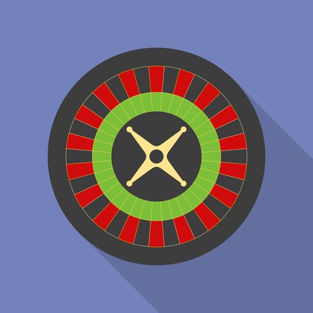 Roulette icon. Modern Flat style with a long shadowのイラスト素材