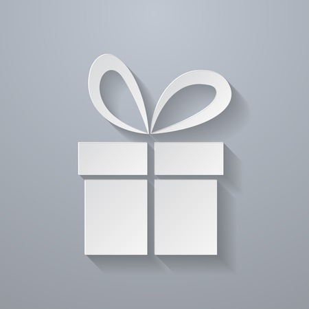 Icon of Gift. Paper styleのイラスト素材
