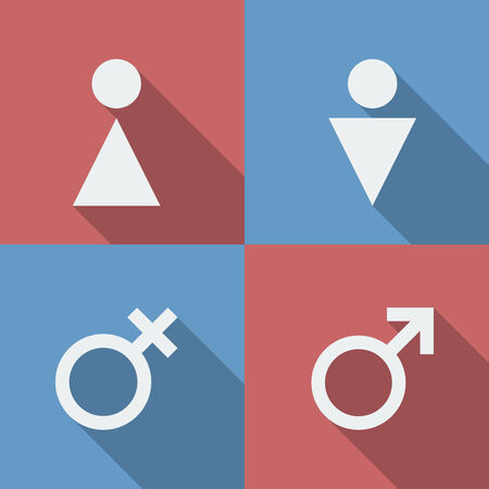 Male and Female symbols, icons, signsのイラスト素材
