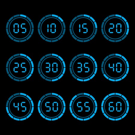 Digital countdown timer with five minutes interval.のイラスト素材