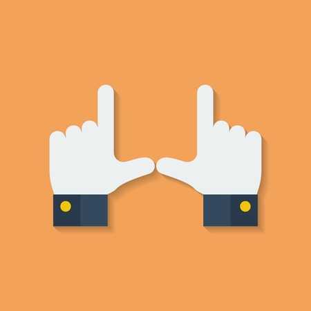 Frame of fingers or hands. Flat styleのイラスト素材