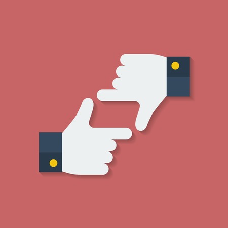 Frame of fingers or hands. Flat styleのイラスト素材