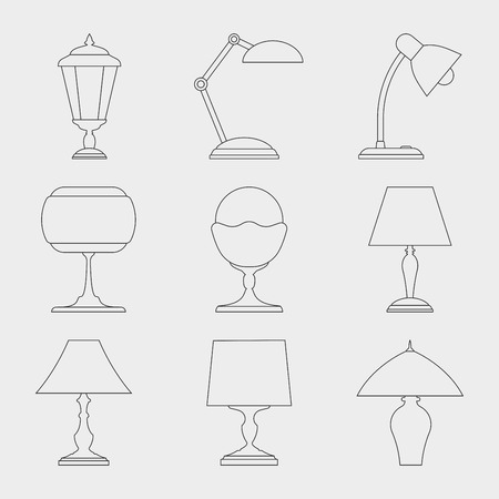 Icon set of Lamps.のイラスト素材