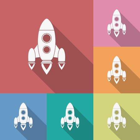Icon of Rocket. Flat style vector illustration.のイラスト素材