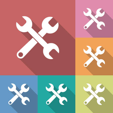 Icon of Wrench . Flat style. Long shadowのイラスト素材