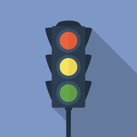 Icon of traffic light. Flat style vector illustration .のイラスト素材