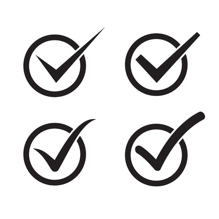 Set of check mark, check box iconsのイラスト素材