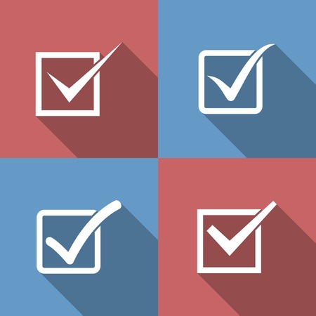 Set of check mark, check box iconsのイラスト素材