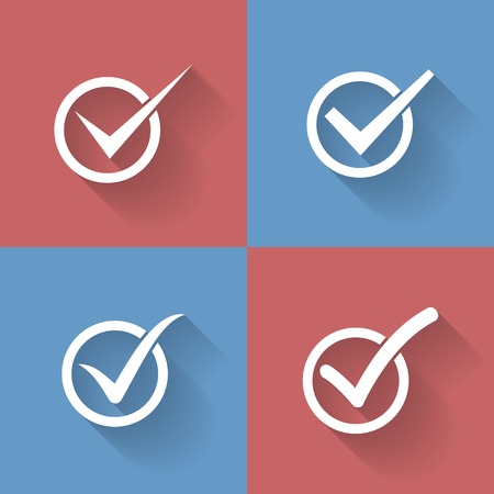 Set of check mark, check box iconsのイラスト素材
