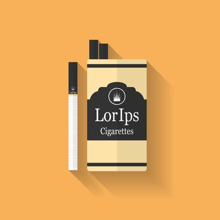 Icon of cigarette pack. Flat styleのイラスト素材