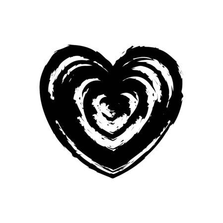 Grunge heart symbol, sign. Design elementのイラスト素材