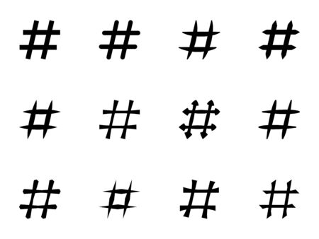 Icon Set of hashtags. Hashtag Symbolsのイラスト素材