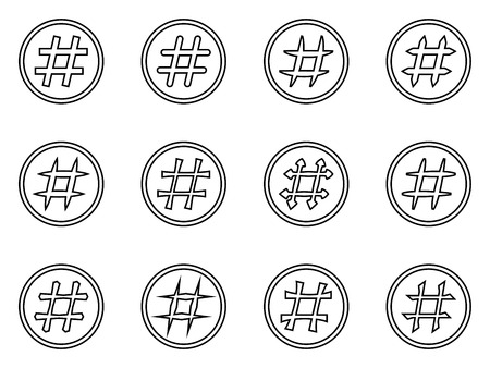 Icon Set of hashtags. Hashtag Symbolsのイラスト素材