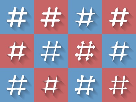 Icon Set of hashtags. Hashtag Symbolsのイラスト素材