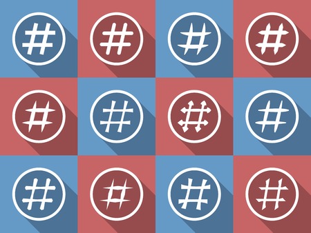 Icon Set of hashtags. Hashtag Symbolsのイラスト素材