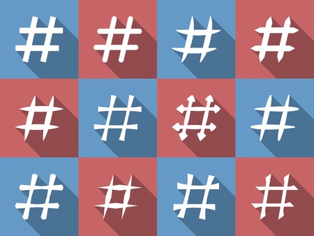 Icon Set of hashtags. Hashtag Symbolsのイラスト素材