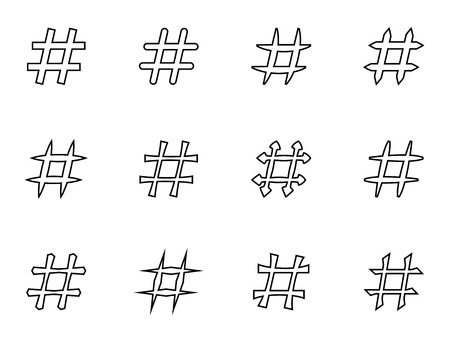 Icon Set of hashtags. Hashtag Symbolsのイラスト素材