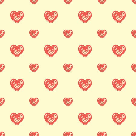 Seamless pattern from hearts. Grunge, hand drawn styleのイラスト素材