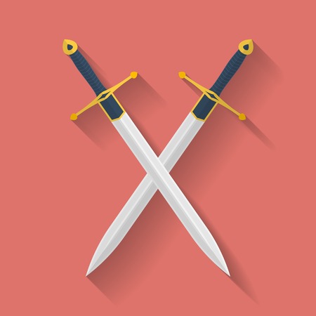 Icon of ancient swords. Flat styleのイラスト素材