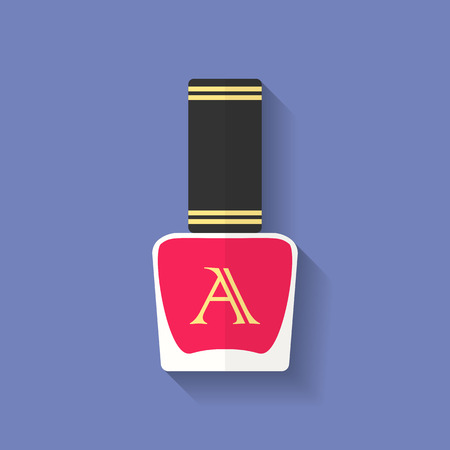 Nail polish, nail varnish icon. Flat styleのイラスト素材