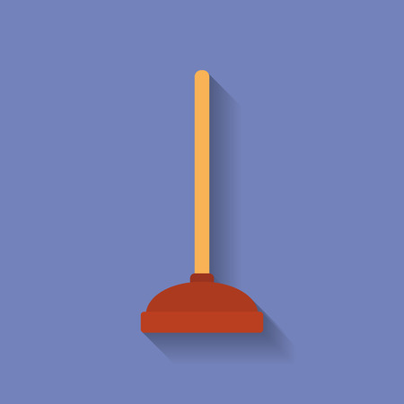 Icon of Toilet plunger. Flat styleのイラスト素材