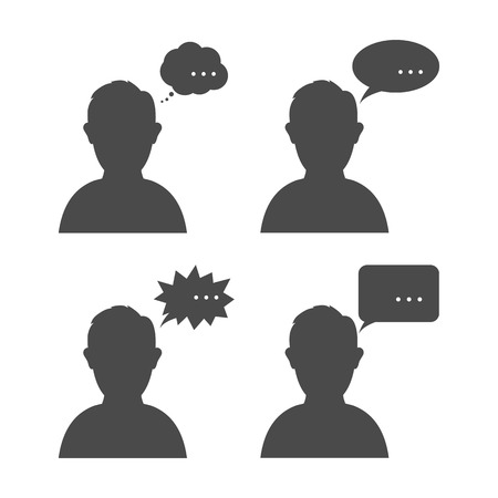 User avatar icon, sign, symbol with a speech bubbleのイラスト素材