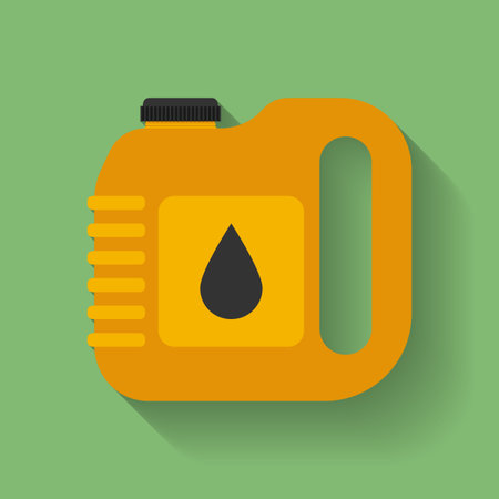 Canister of Car engine, motor oil or lube. Flat style iconのイラスト素材