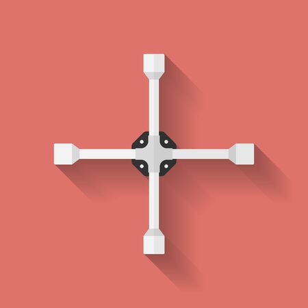 Wheel wrench or lug wrench icon. Flat styleのイラスト素材