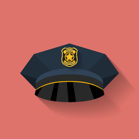 Icon of Police hat, cop hat. Flat styleのイラスト素材