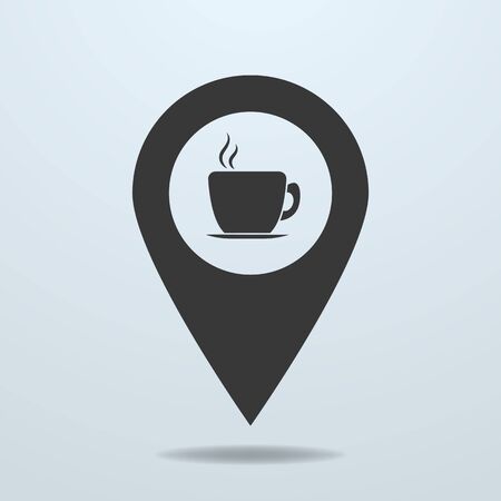 Map pointer with a cupのイラスト素材
