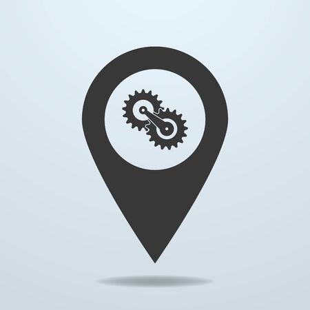 Map pointer with a gearsのイラスト素材