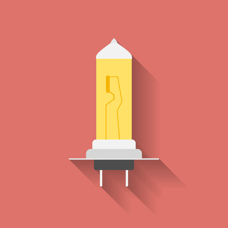 Icon of Car lamp bulb. Flat styleのイラスト素材