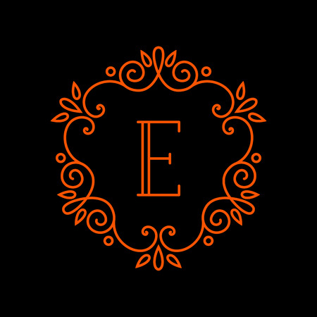 Monogram template, logo design. Line styleのイラスト素材