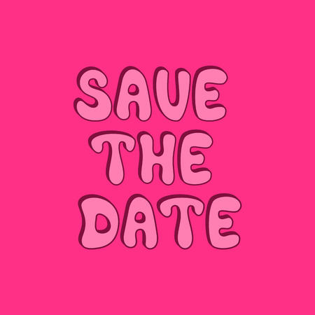 Hand drawn poster. Save the date. Hand drawn typography, graffiti styleのイラスト素材