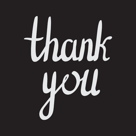 Hand drawn poster. Thank you. Hand drawn typographyのイラスト素材