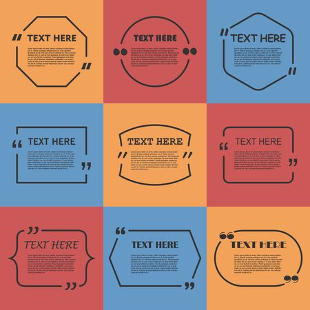 Icon Set of Quotation. Speech Bubble templates with quote sign, symbolのイラスト素材