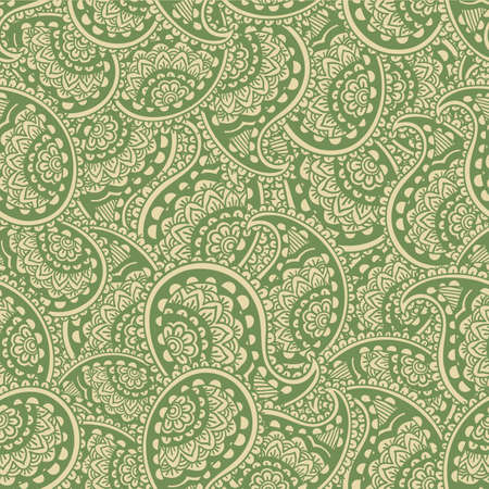 Hand drawn seamless Paisley pattern. Doodle styleの写真素材