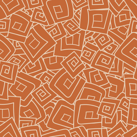 Seamless pattern from squares, spirals, rhombus. Vector illustration eps 10