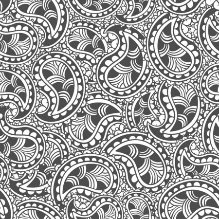 Hand drawn seamless Paisley pattern. Doodle styleの写真素材