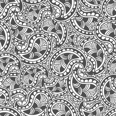 Hand drawn seamless Paisley pattern. Doodle styleの写真素材