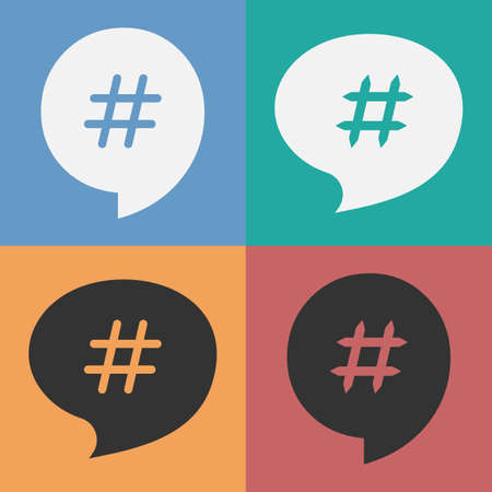 Set of speech bubbles with hash tagの写真素材