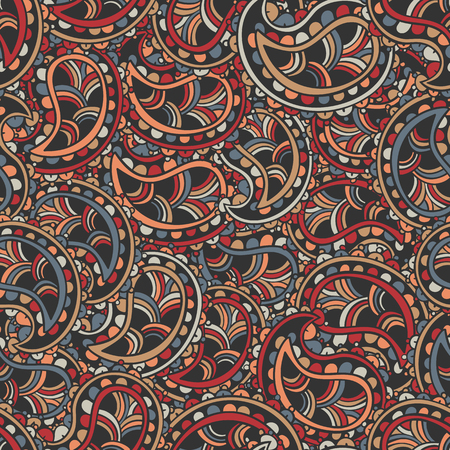 Hand drawn seamless Paisley pattern. Doodle styleの写真素材